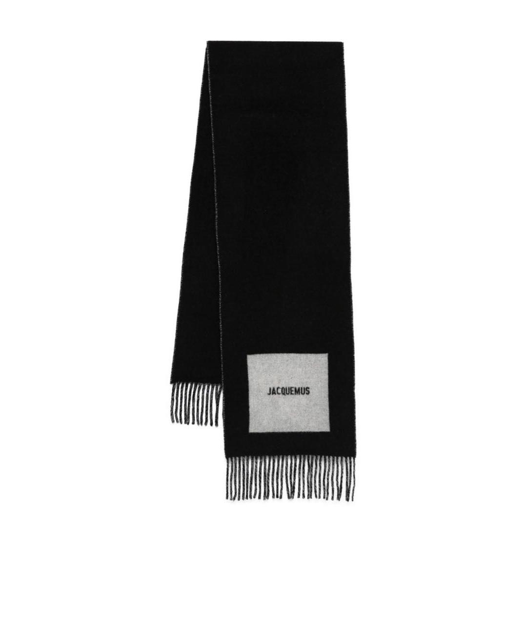 JACQUEMUS Черный шерстяной шарф, фото 5