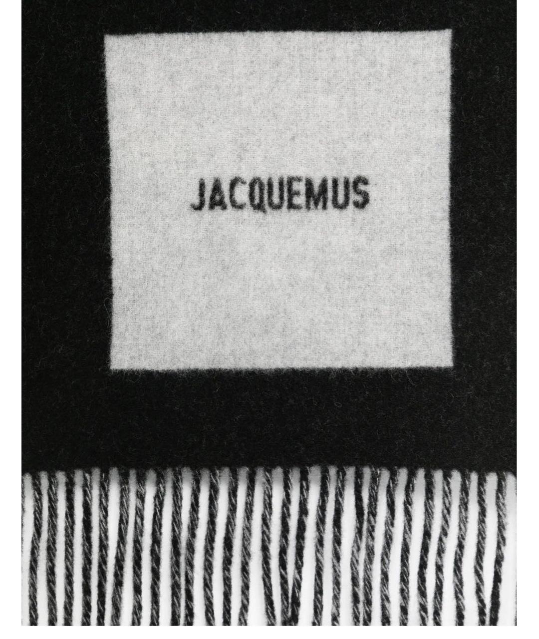 JACQUEMUS Черный шерстяной шарф, фото 2