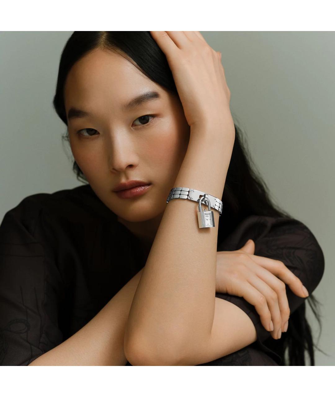 HERMES Белые металлические часы, фото 2