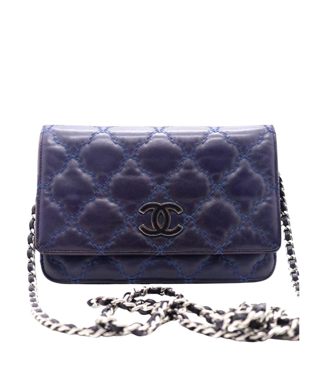 CHANEL Фиолетовая кожаная сумка через плечо, фото 1