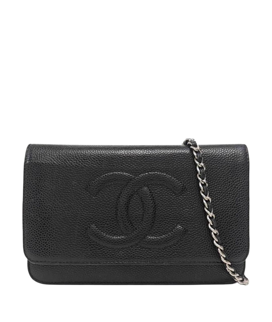 CHANEL Черная кожаная сумка через плечо, фото 1