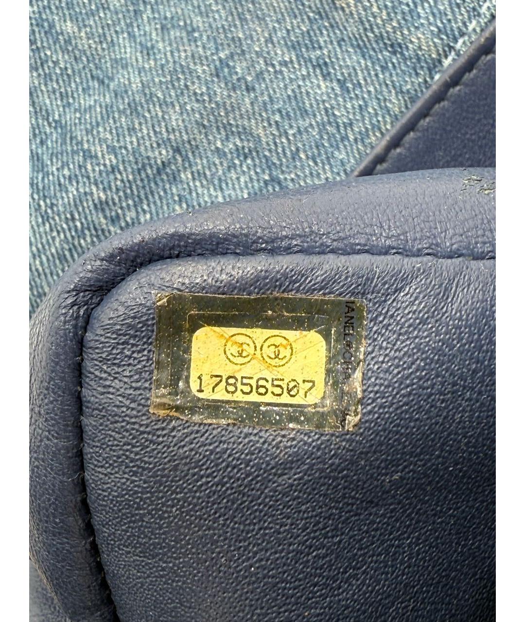 CHANEL Голубая деним сумка через плечо, фото 8