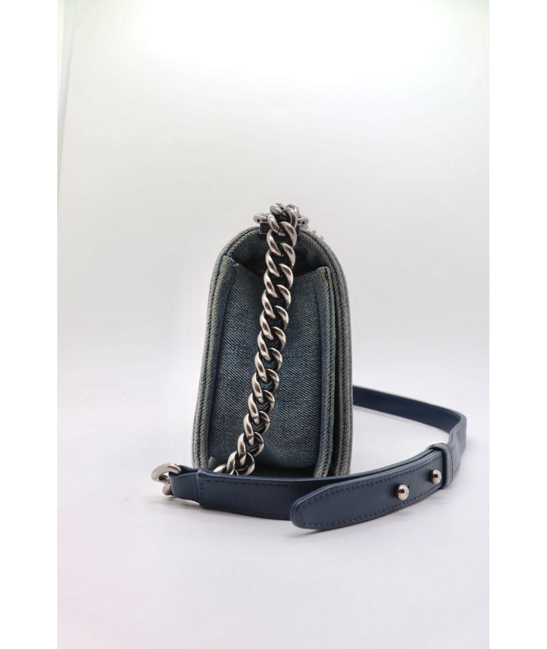 CHANEL Голубая деним сумка через плечо, фото 2