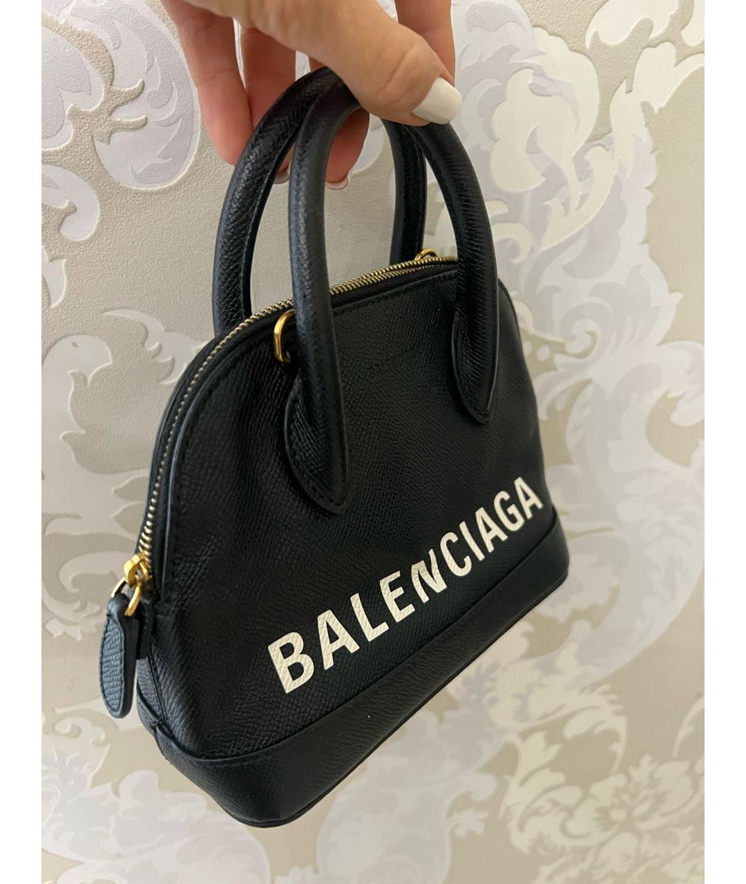 BALENCIAGA Черная кожаная сумка с короткими ручками, фото 3