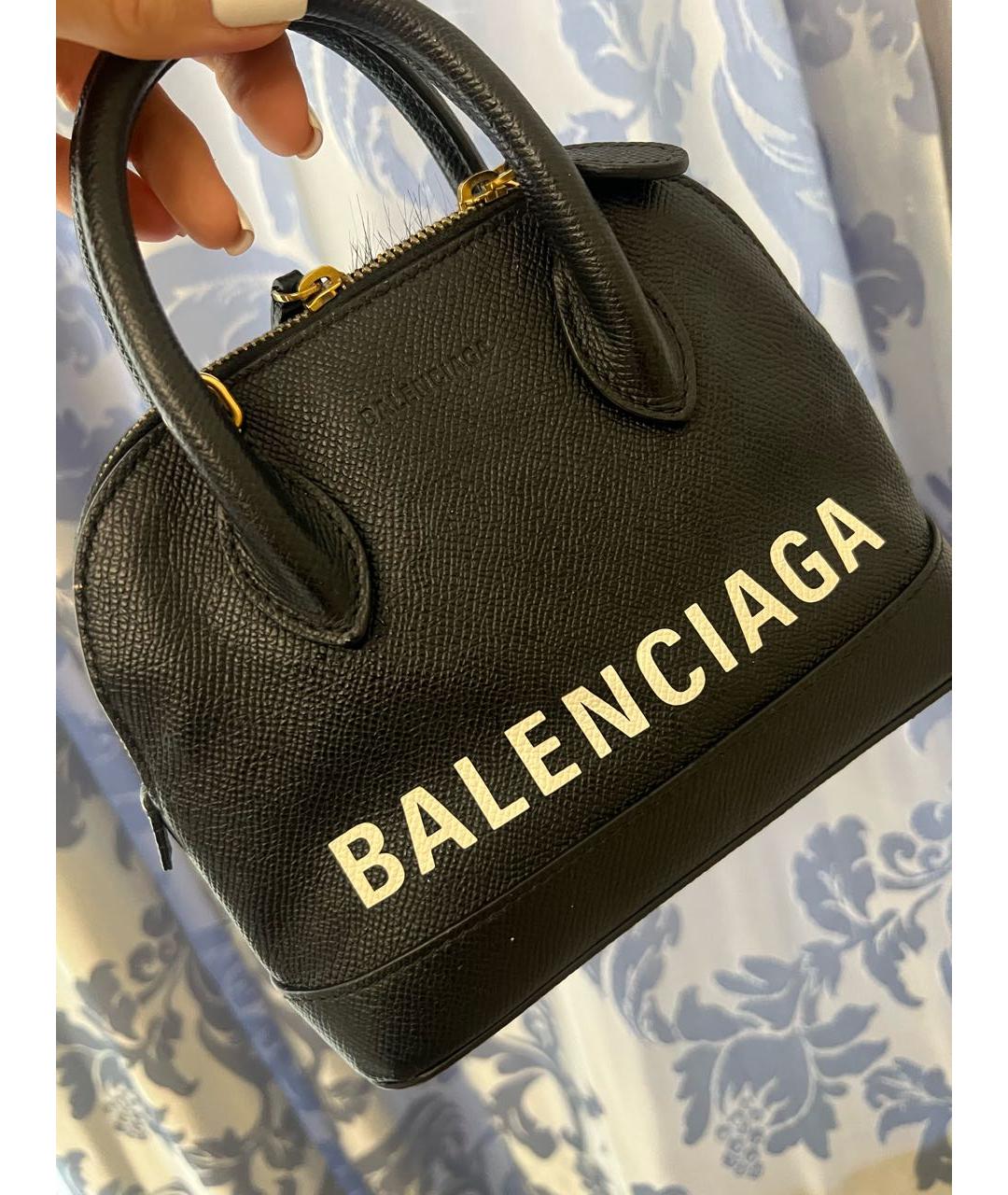 BALENCIAGA Черная кожаная сумка с короткими ручками, фото 5