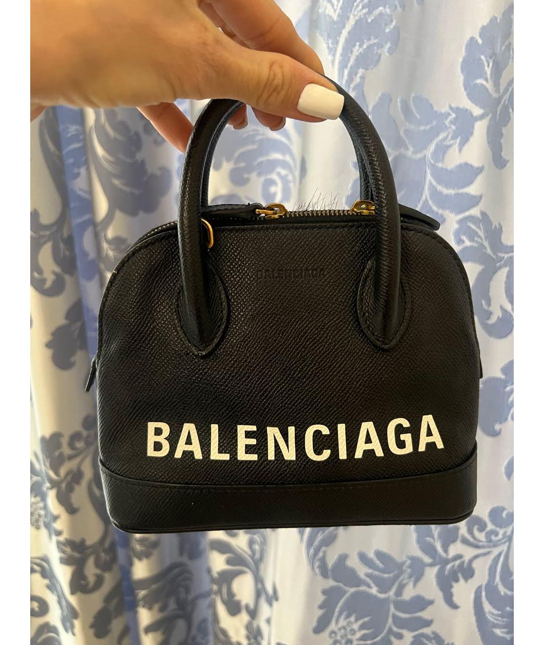 BALENCIAGA Черная кожаная сумка с короткими ручками, фото 7