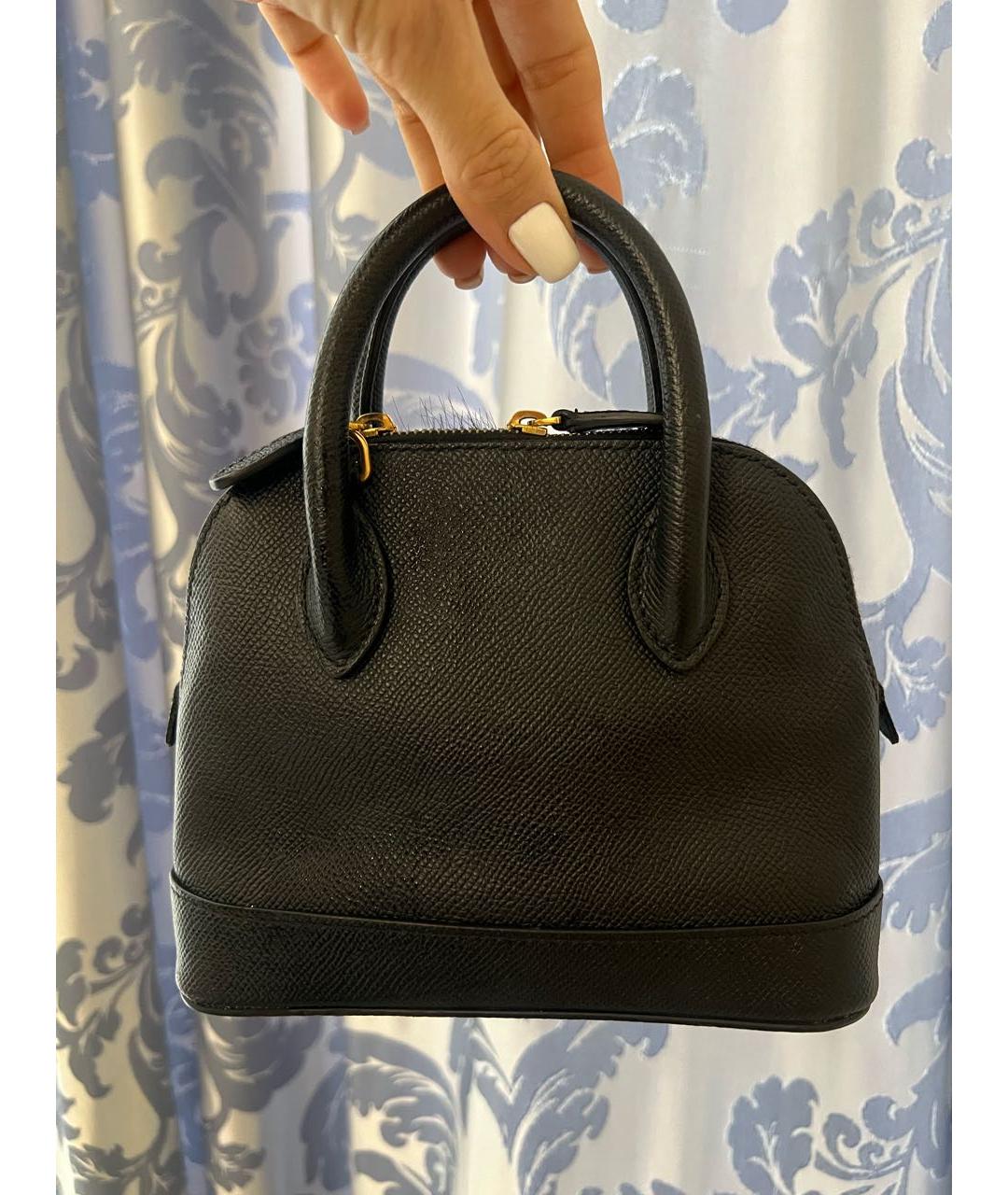 BALENCIAGA Черная кожаная сумка с короткими ручками, фото 2