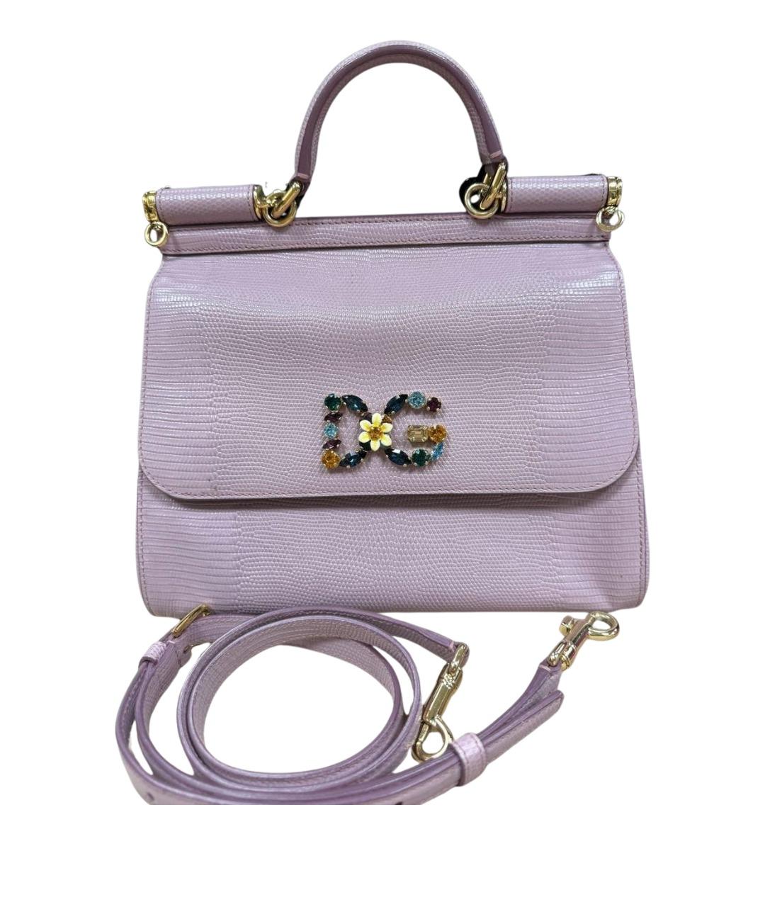 DOLCE&GABBANA Фиолетовая кожаная сумка через плечо, фото 1