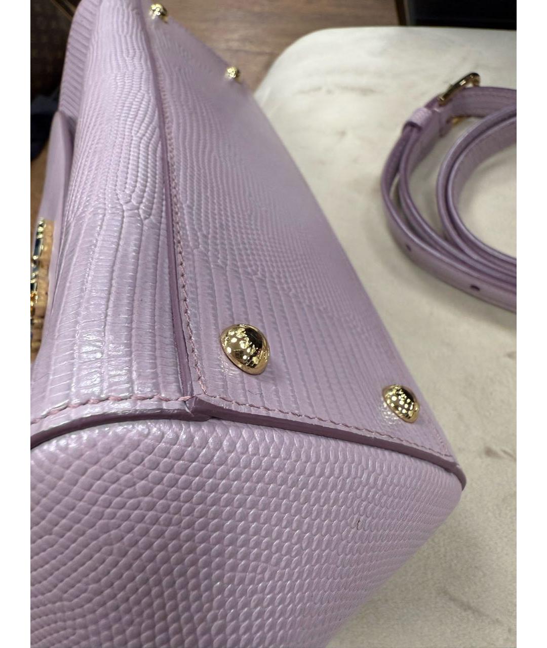 DOLCE&GABBANA Фиолетовая кожаная сумка через плечо, фото 3