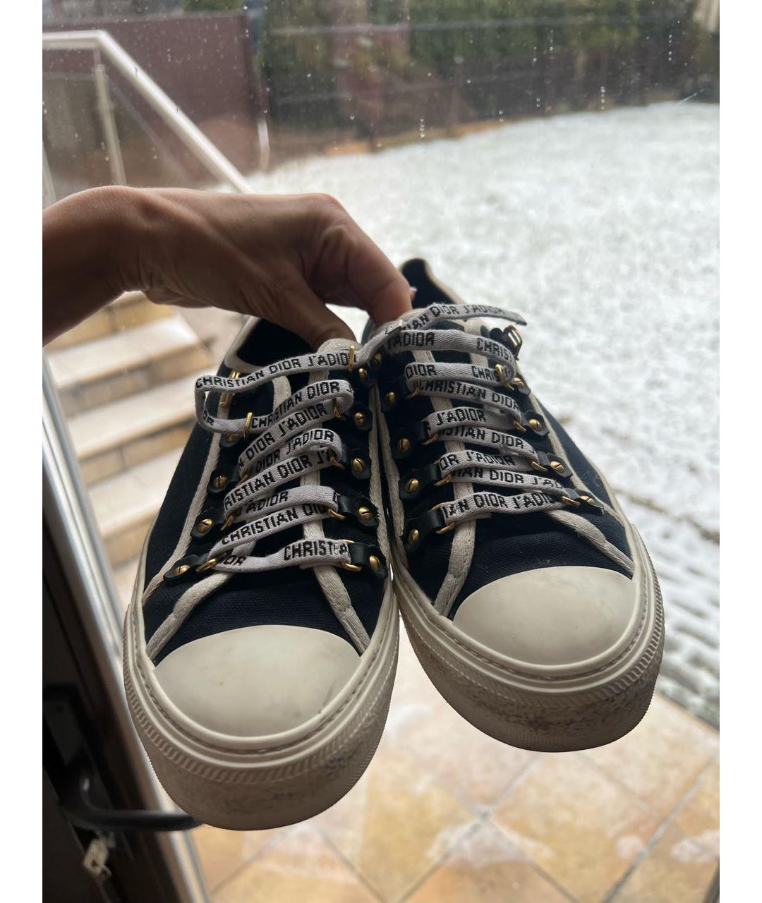 CHRISTIAN DIOR Черные текстильные кеды, фото 4