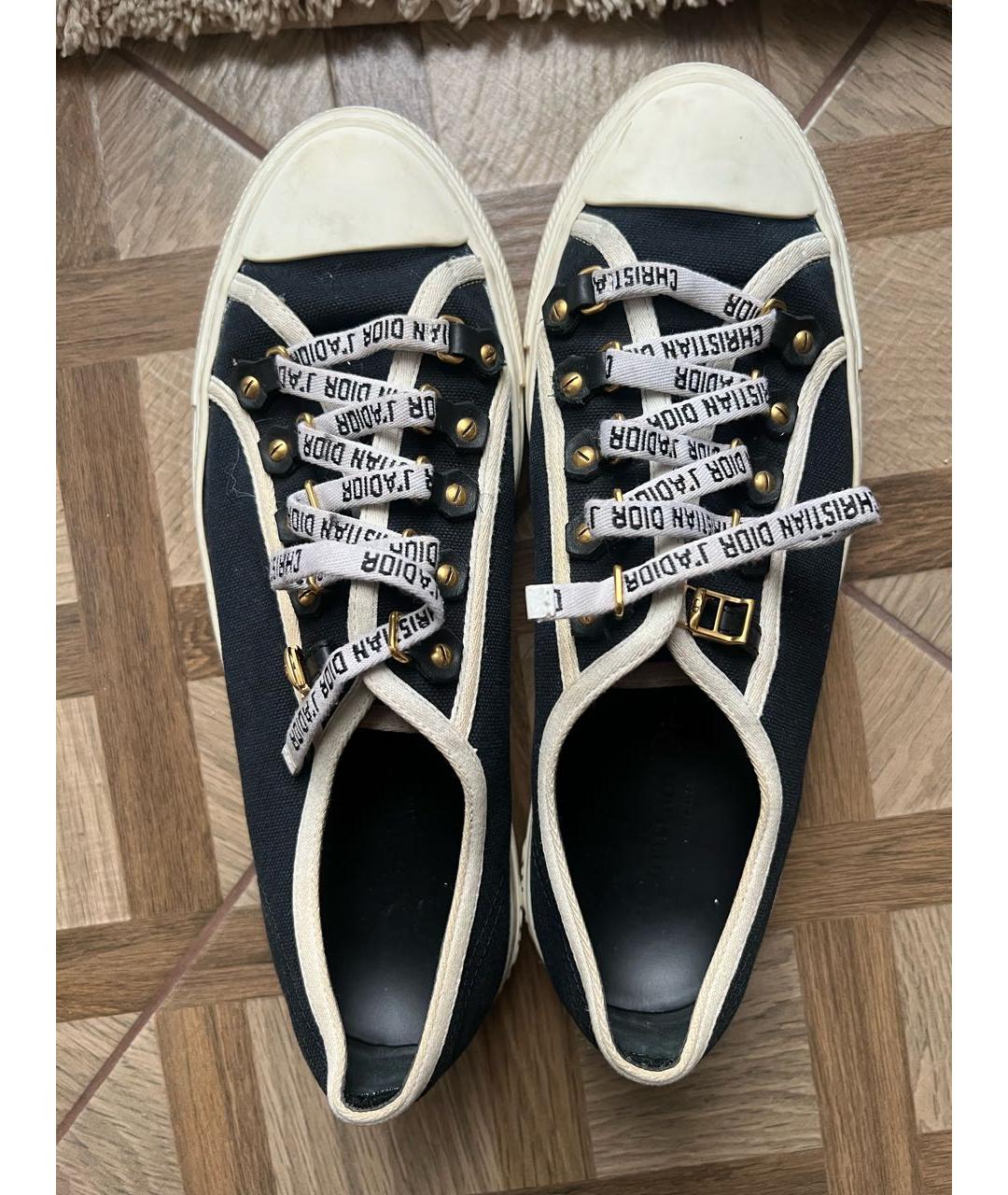 CHRISTIAN DIOR Черные текстильные кеды, фото 3