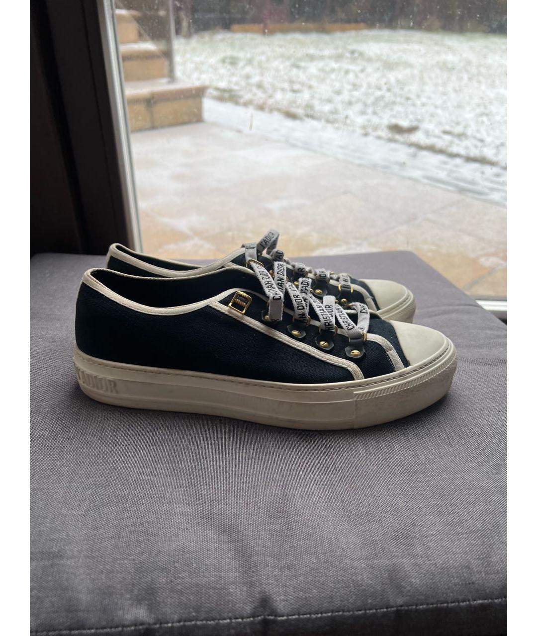 CHRISTIAN DIOR Черные текстильные кеды, фото 6