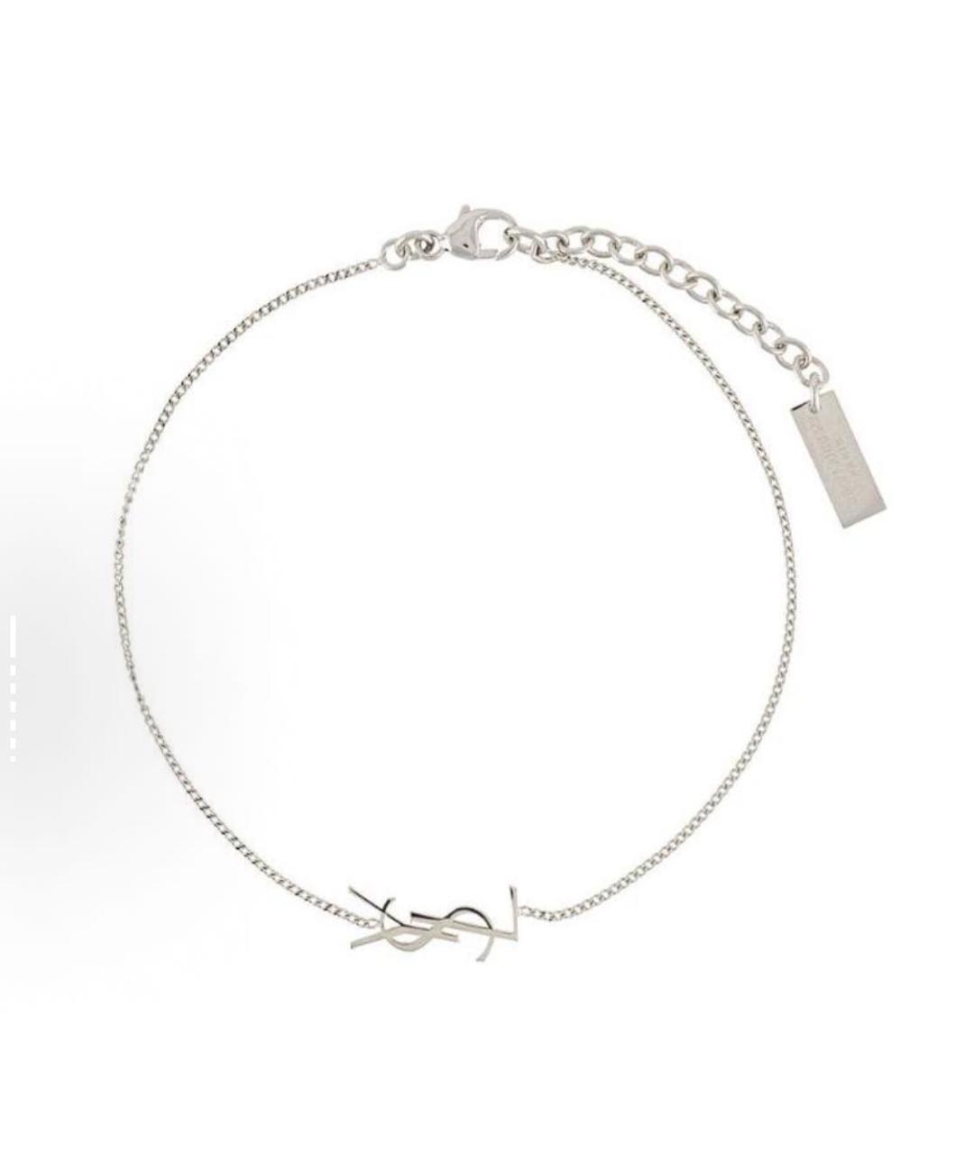 SAINT LAURENT Серебрянный латунный браслет, фото 4