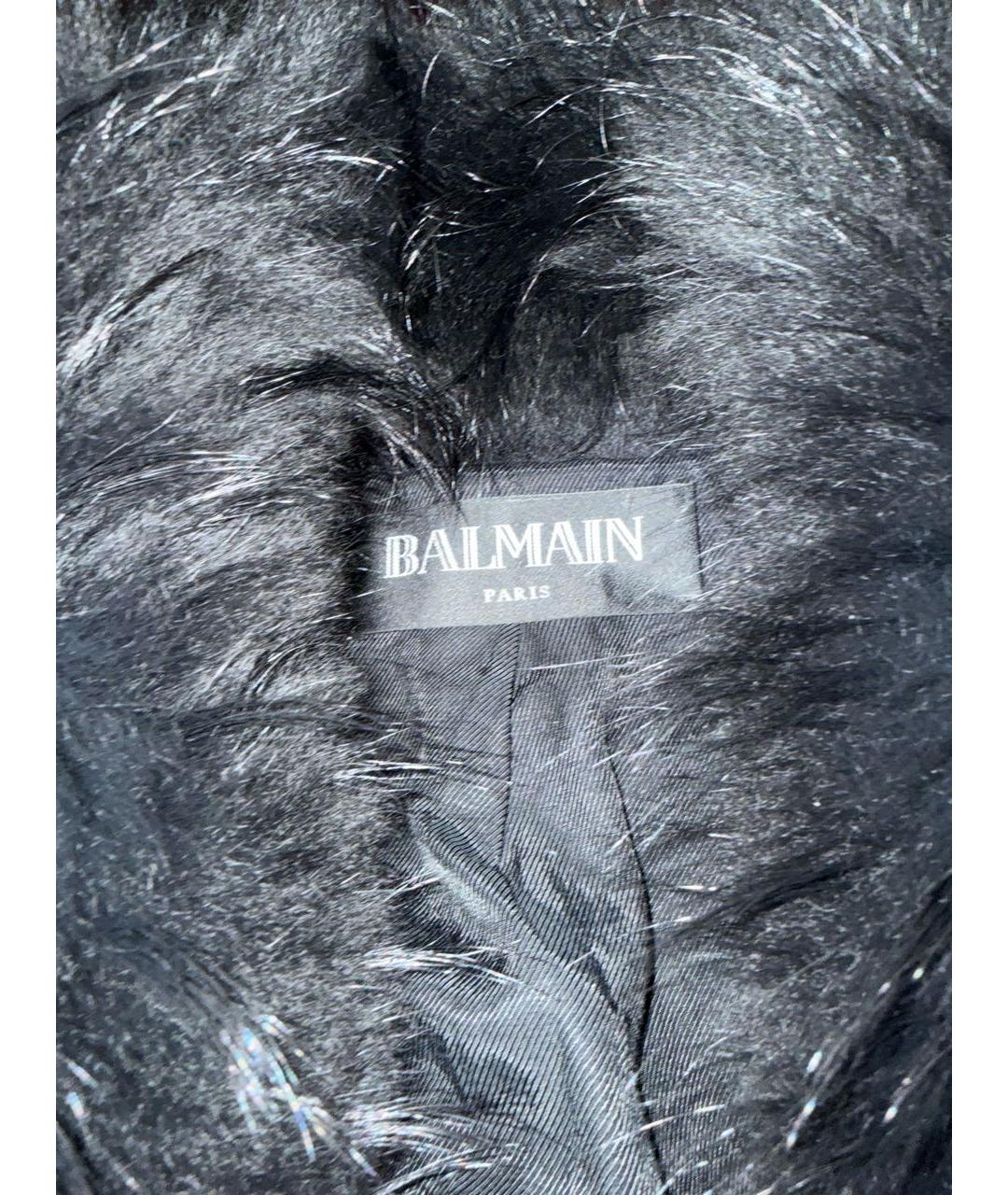 BALMAIN Черное шерстяное пальто, фото 3