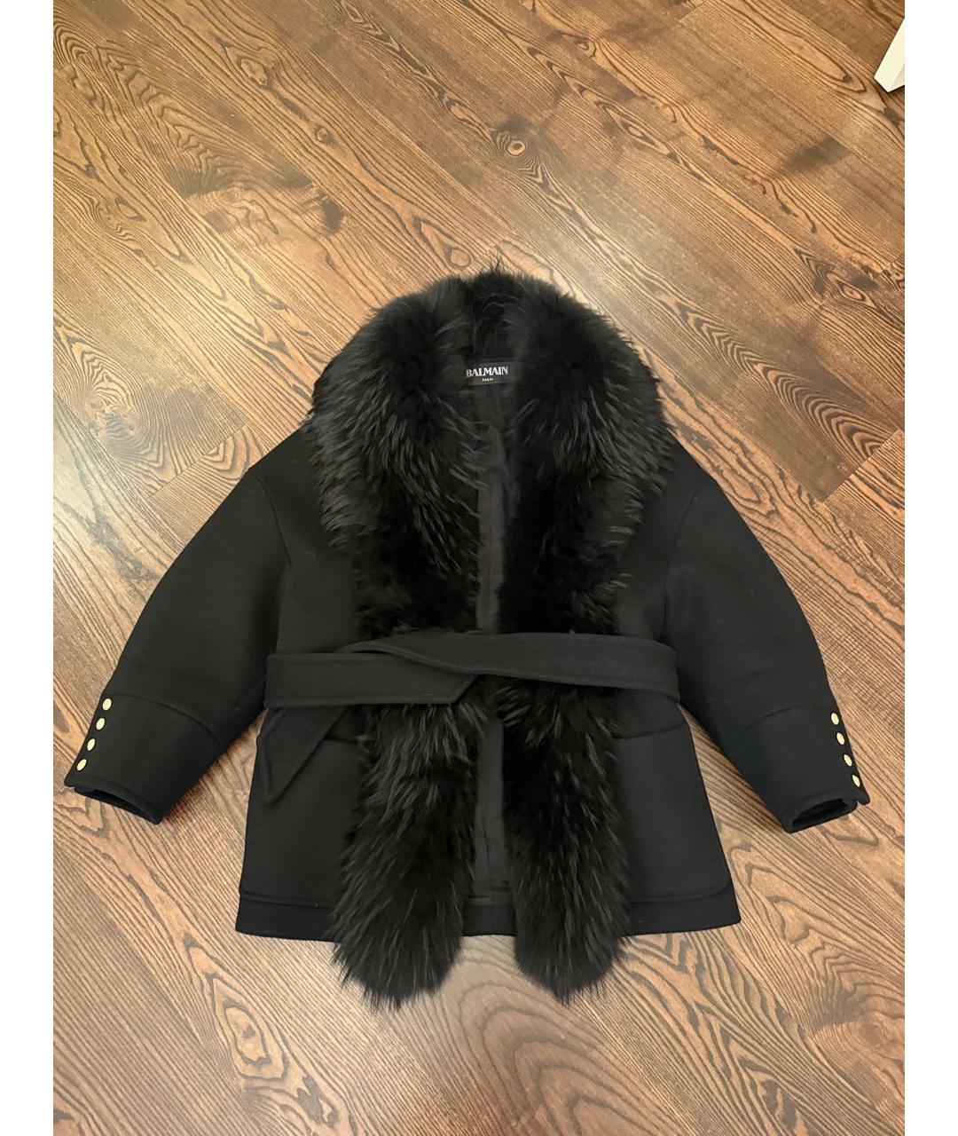 BALMAIN Черное шерстяное пальто, фото 9