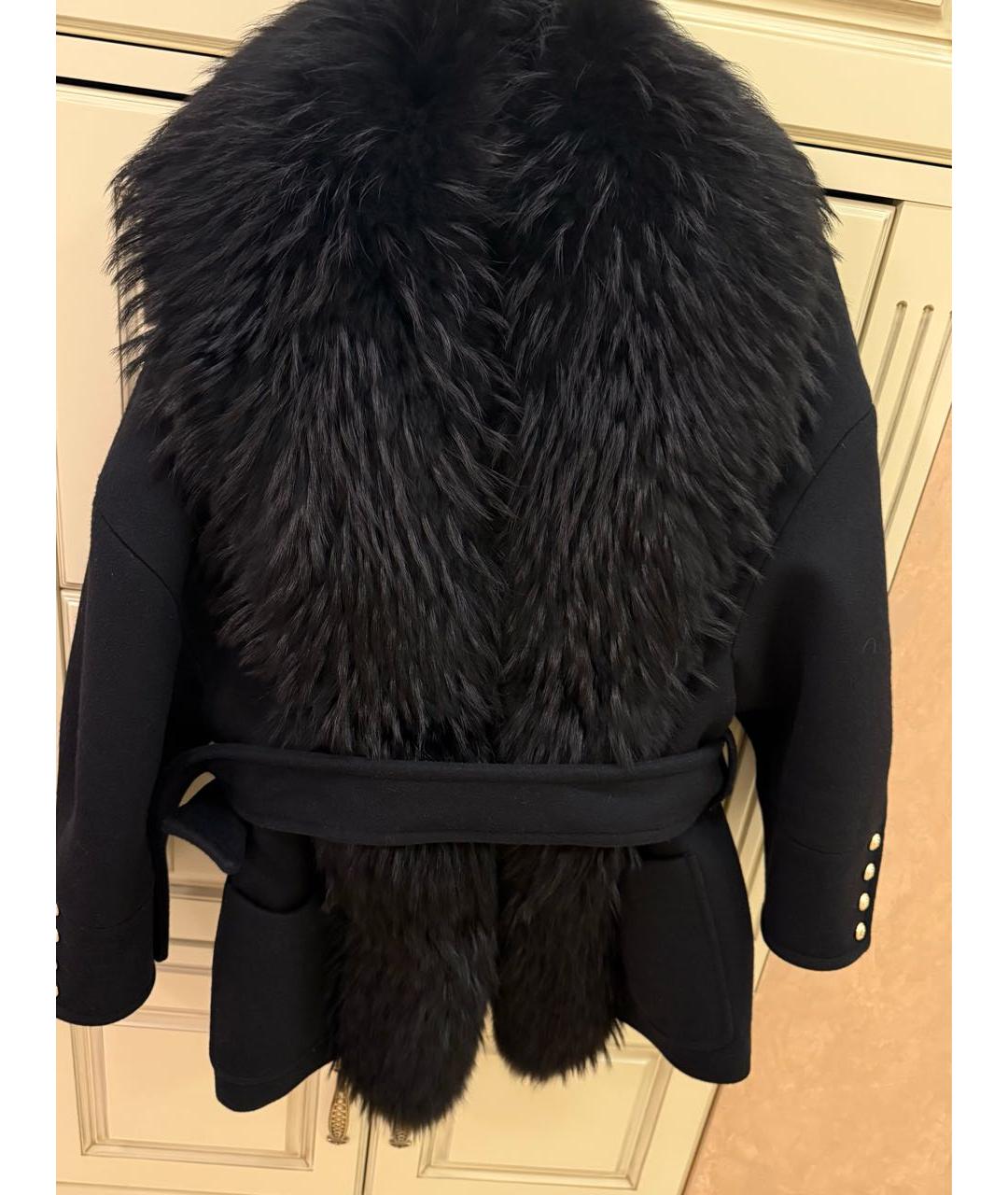 BALMAIN Черное шерстяное пальто, фото 2