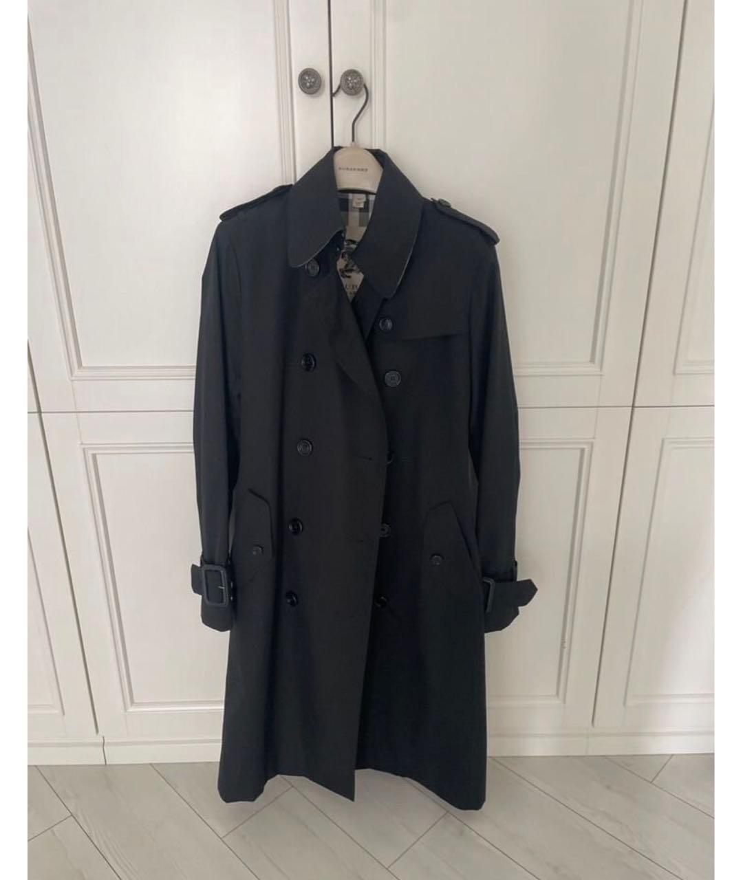 BURBERRY Черный хлопковый тренч/плащ, фото 5