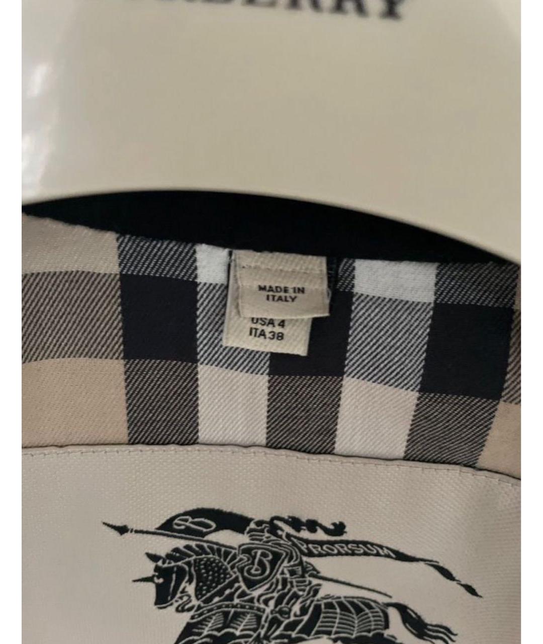 BURBERRY Черный хлопковый тренч/плащ, фото 3