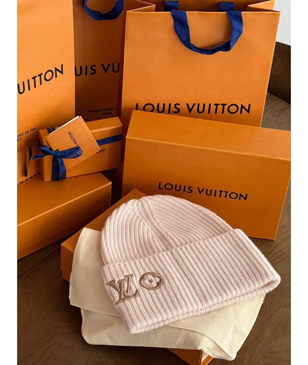 LOUIS VUITTON Розовая шерстяная шапка, фото 2