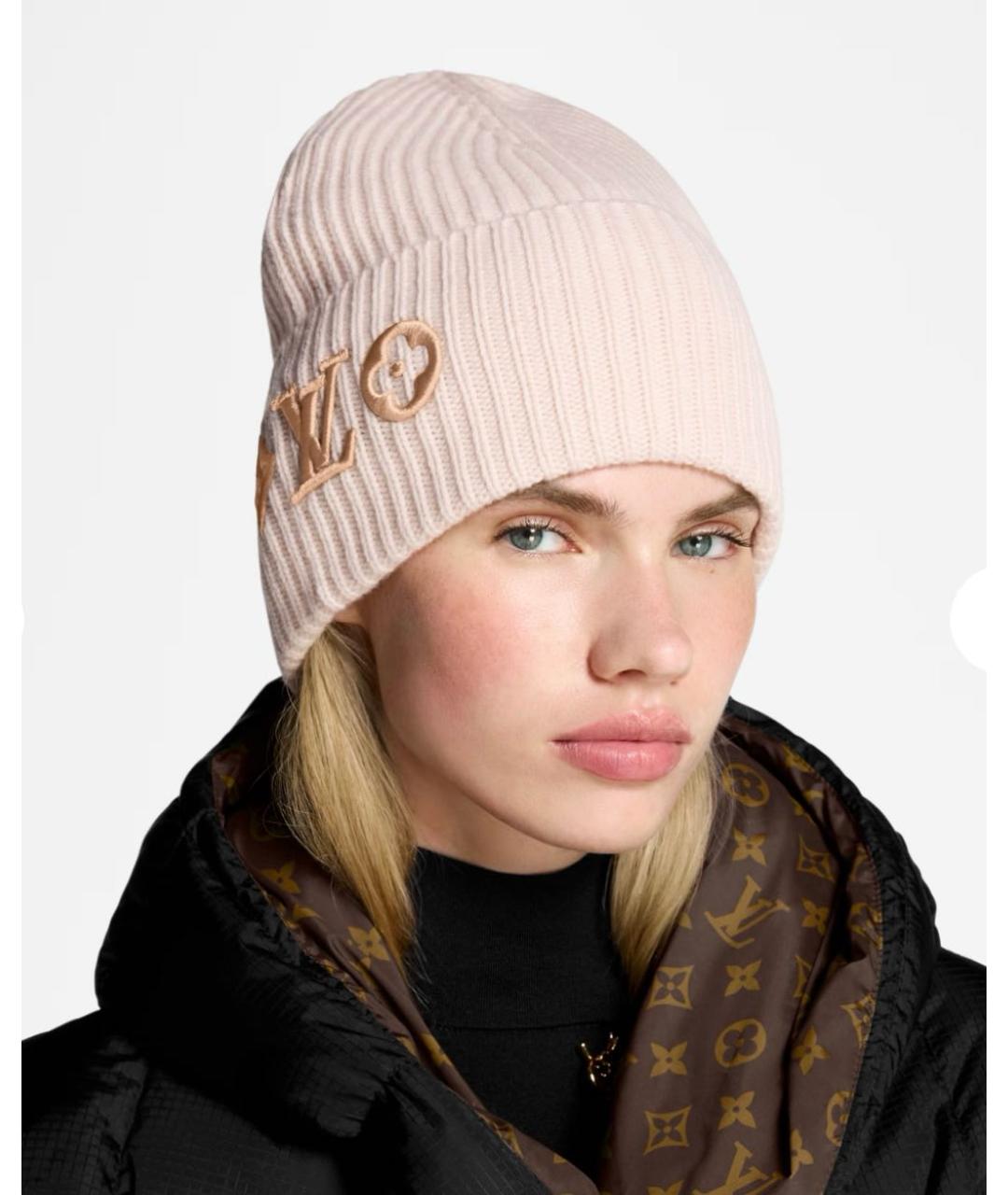 LOUIS VUITTON Розовая шерстяная шапка, фото 3