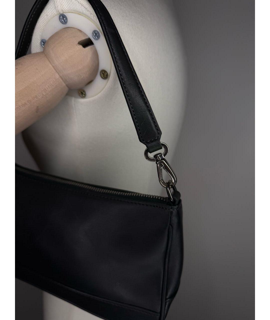 COACH Черная кожаная сумка с короткими ручками, фото 8