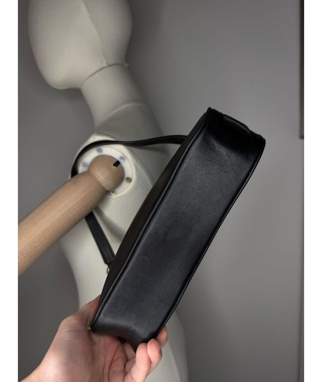 COACH Черная кожаная сумка с короткими ручками, фото 4