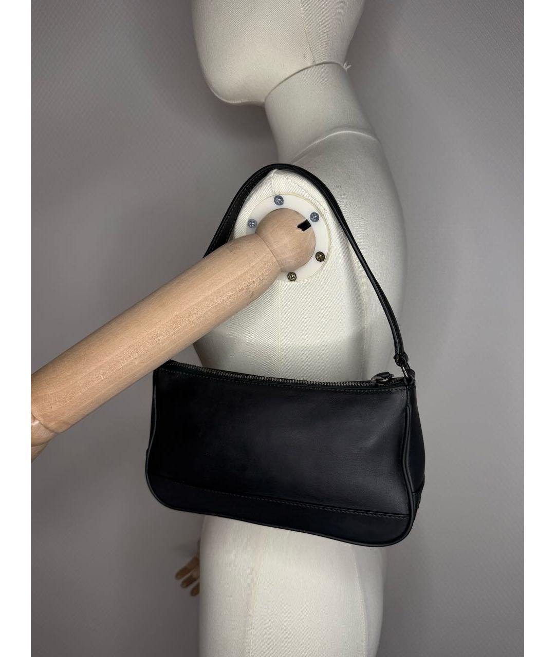 COACH Черная кожаная сумка с короткими ручками, фото 9