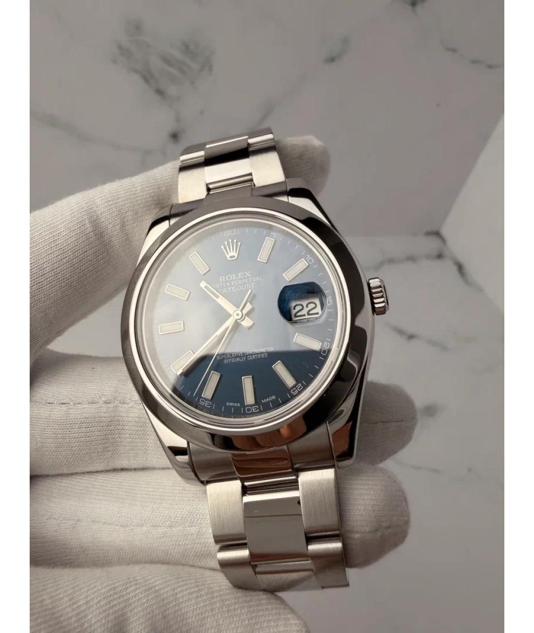 ROLEX Синие металлические часы, фото 2