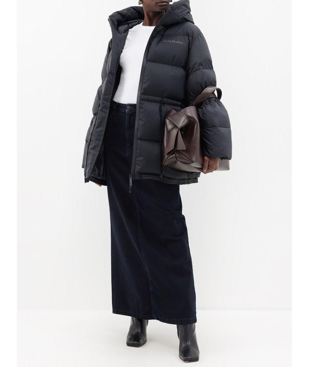 ACNE STUDIOS Черный полиэстеровый пуховик, фото 4