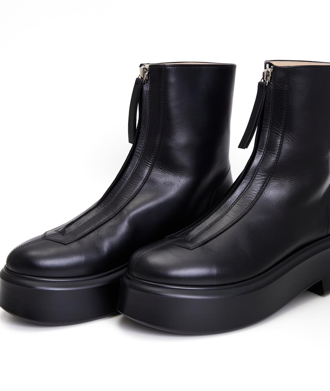 THE ROW Черные кожаные ботинки, фото 4