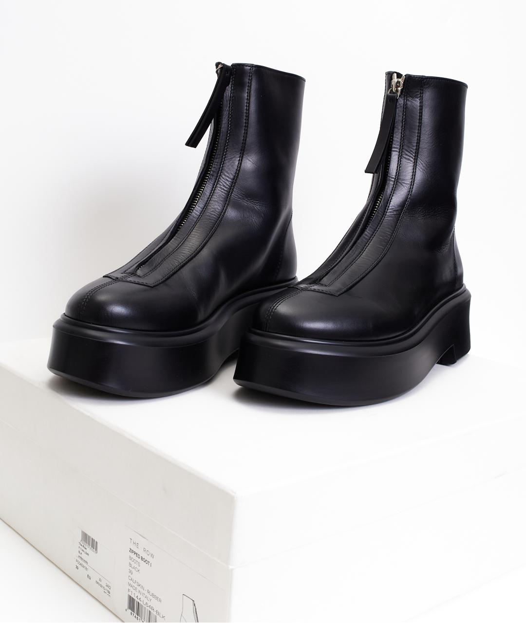 THE ROW Черные кожаные ботинки, фото 8