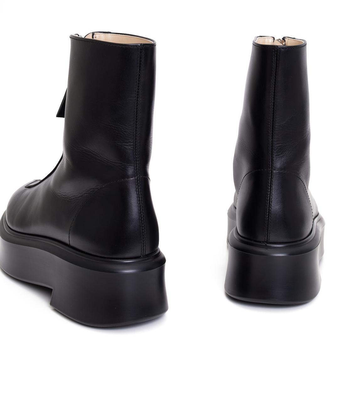 THE ROW Черные кожаные ботинки, фото 6