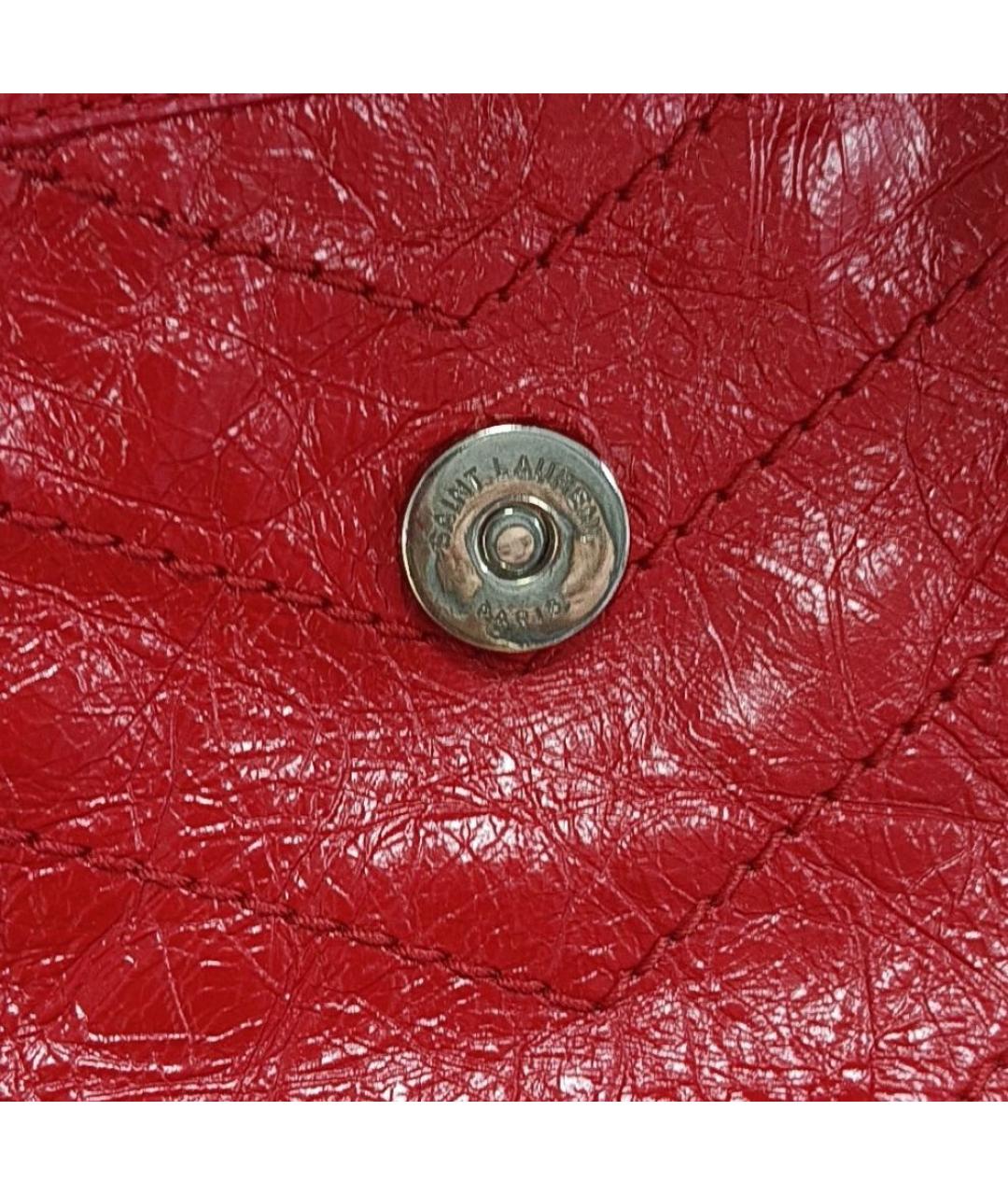 SAINT LAURENT Красная кожаная сумка через плечо, фото 4