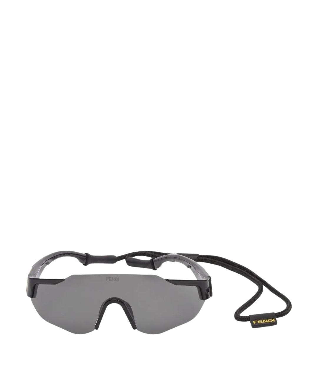 FENDI Черные пластиковые солнцезащитные очки, фото 1