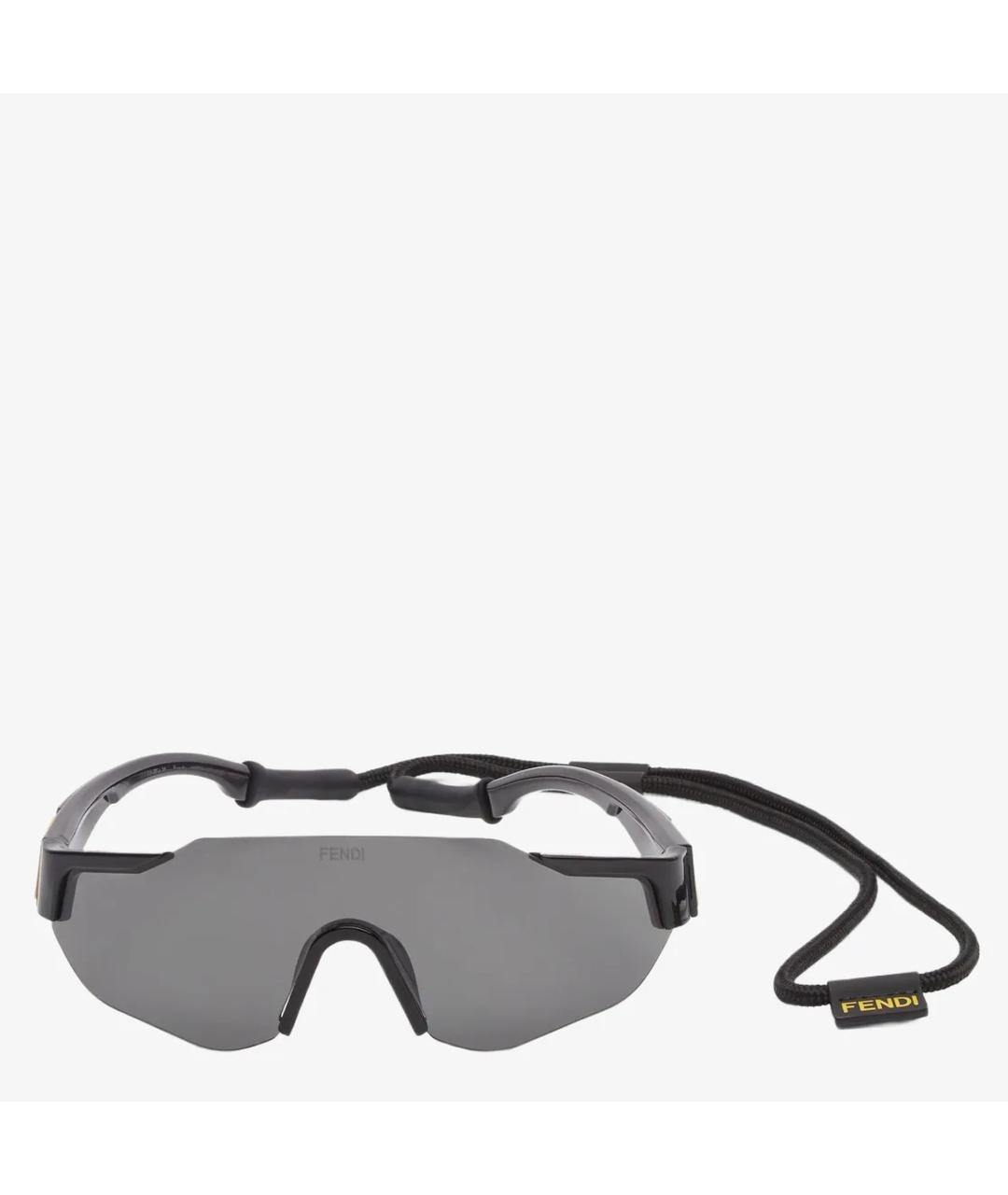 FENDI Черные пластиковые солнцезащитные очки, фото 3