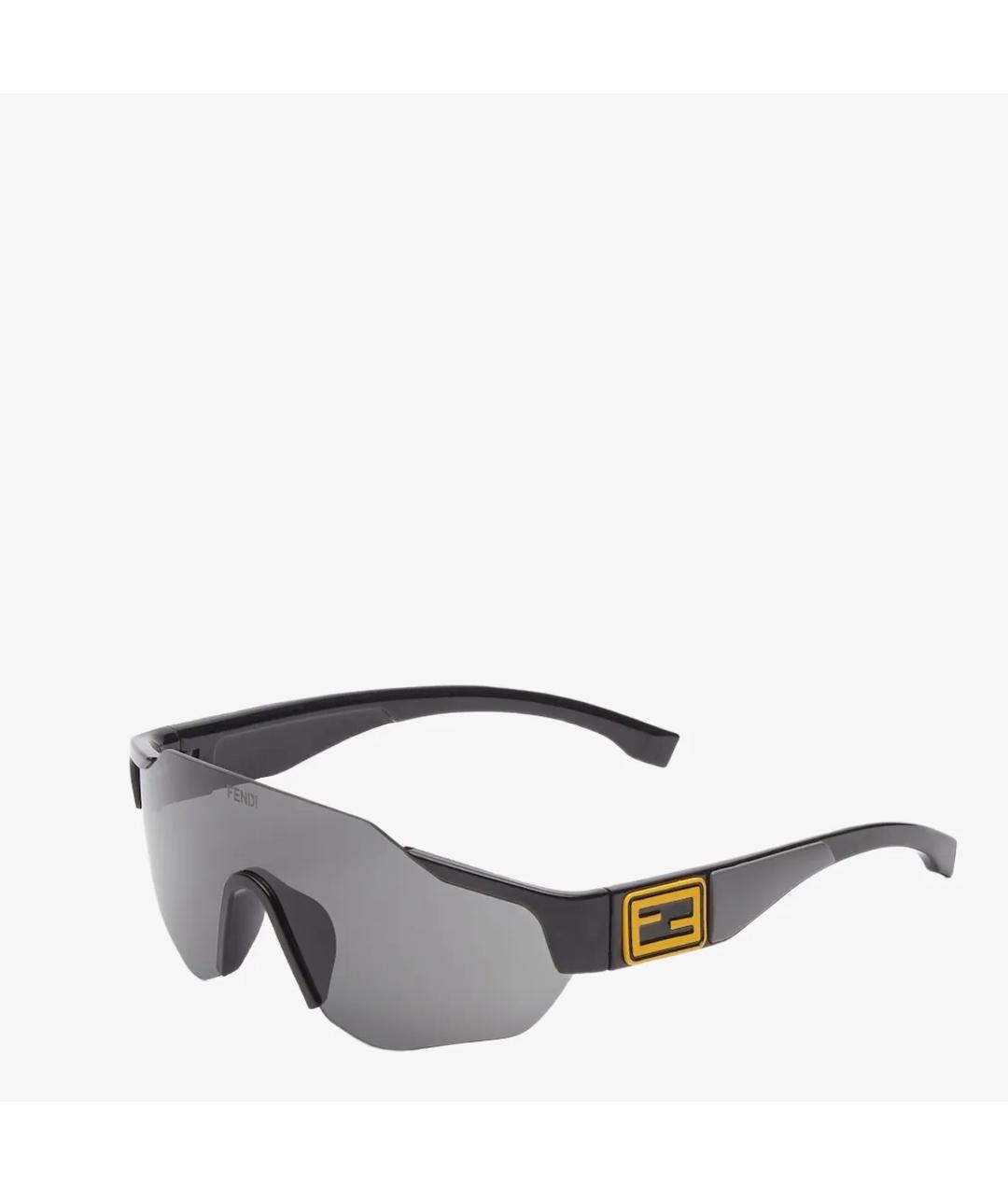 FENDI Черные пластиковые солнцезащитные очки, фото 2