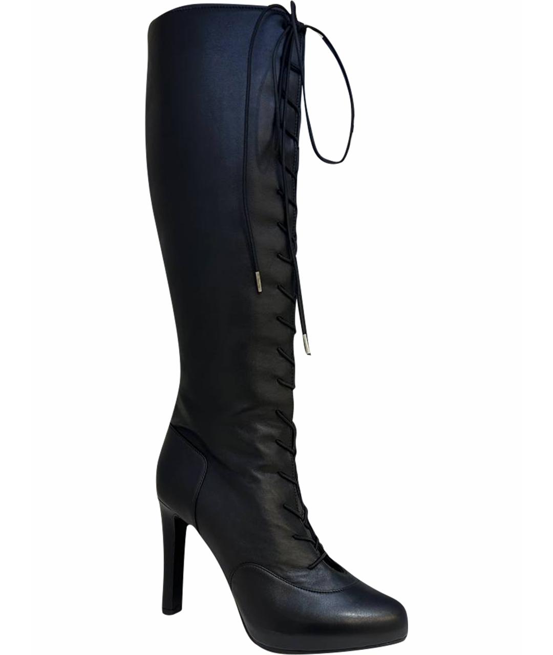 ALEXANDER MCQUEEN Черные кожаные сапоги, фото 1