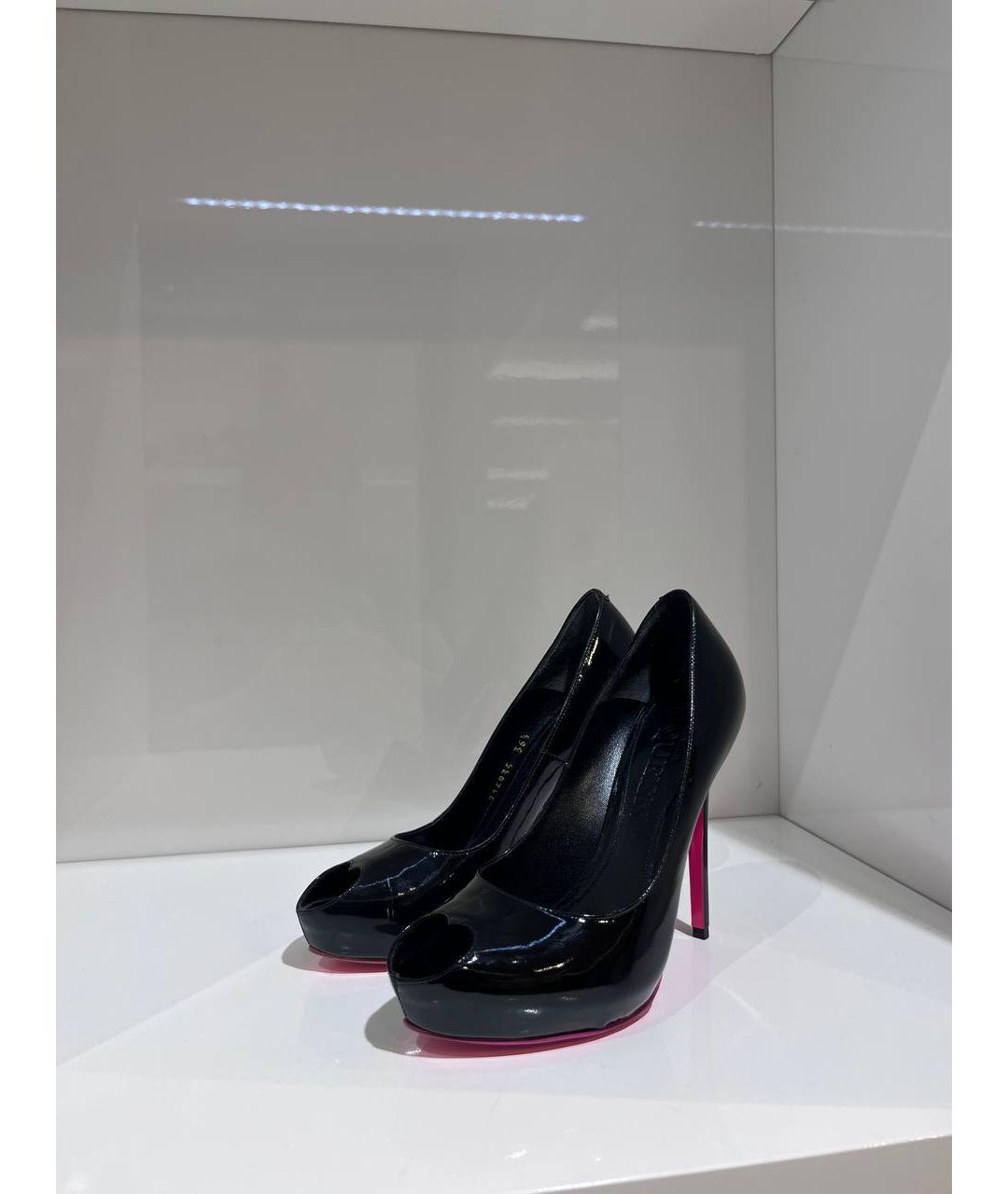 ALEXANDER MCQUEEN Черные туфли из лакированной кожи, фото 2