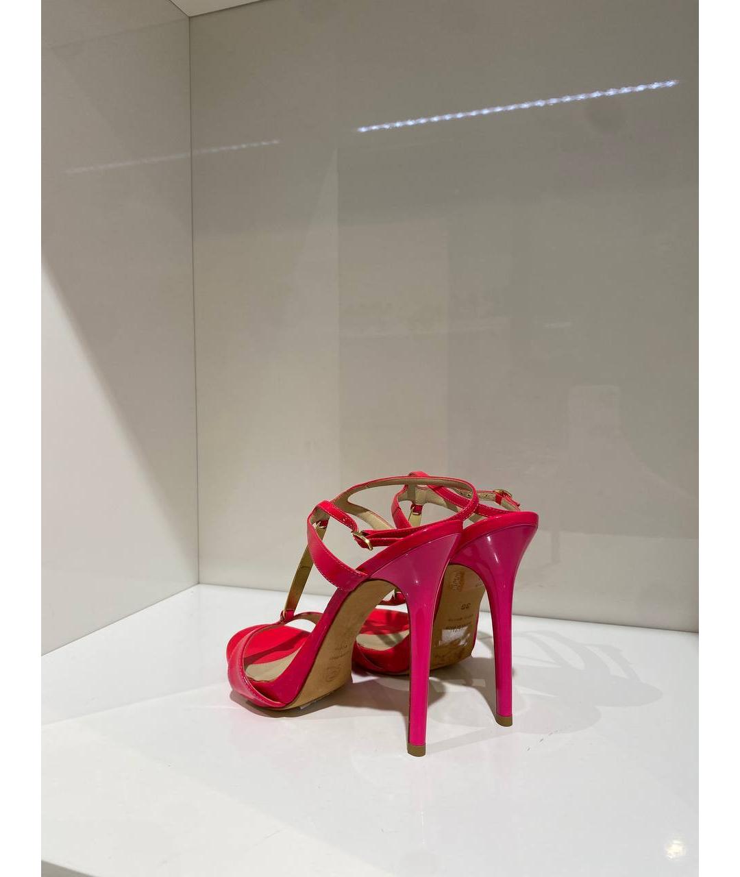 ALEXANDER MCQUEEN Красные кожаные босоножки, фото 3