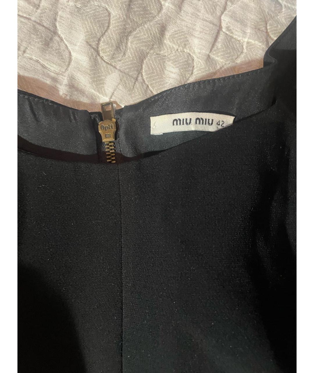 MIU MIU Черное хлопковое коктейльное платье, фото 4