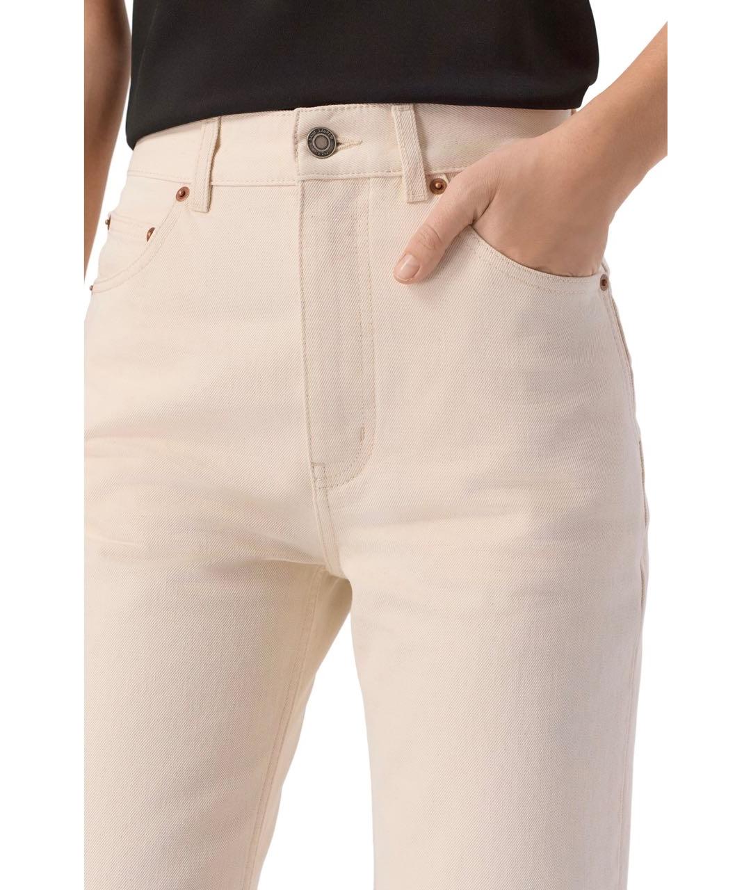 SAINT LAURENT Бежевые хлопковые джинсы клеш, фото 3