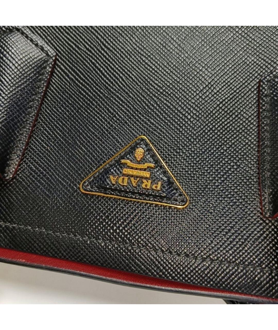 PRADA Черная кожаная сумка с короткими ручками, фото 2