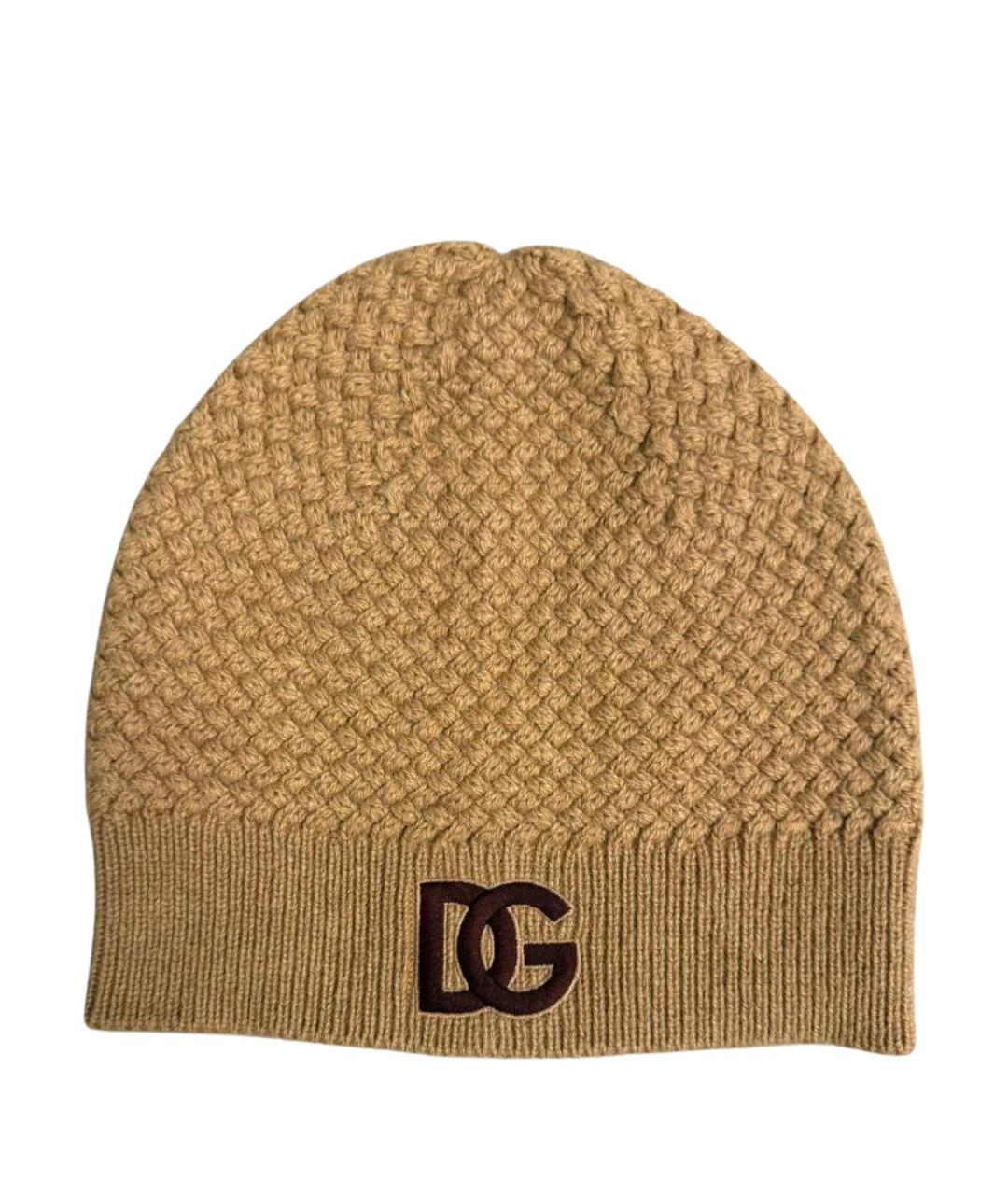 DOLCE&GABBANA Бежевая шапка, фото 1