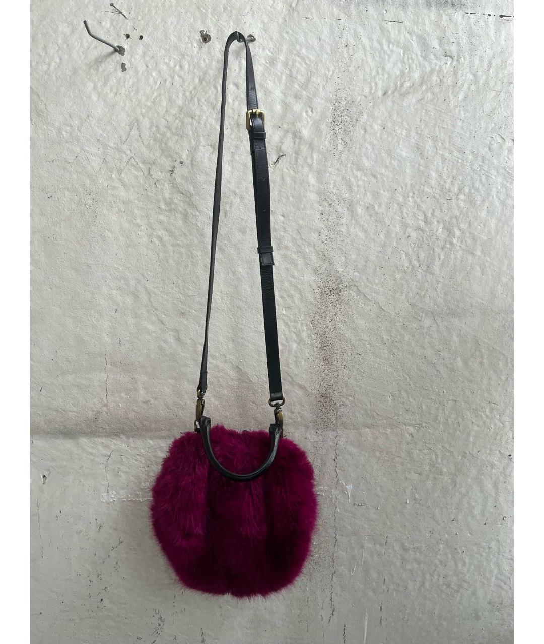 DRIES VAN NOTEN Розовая меховая сумка через плечо, фото 4
