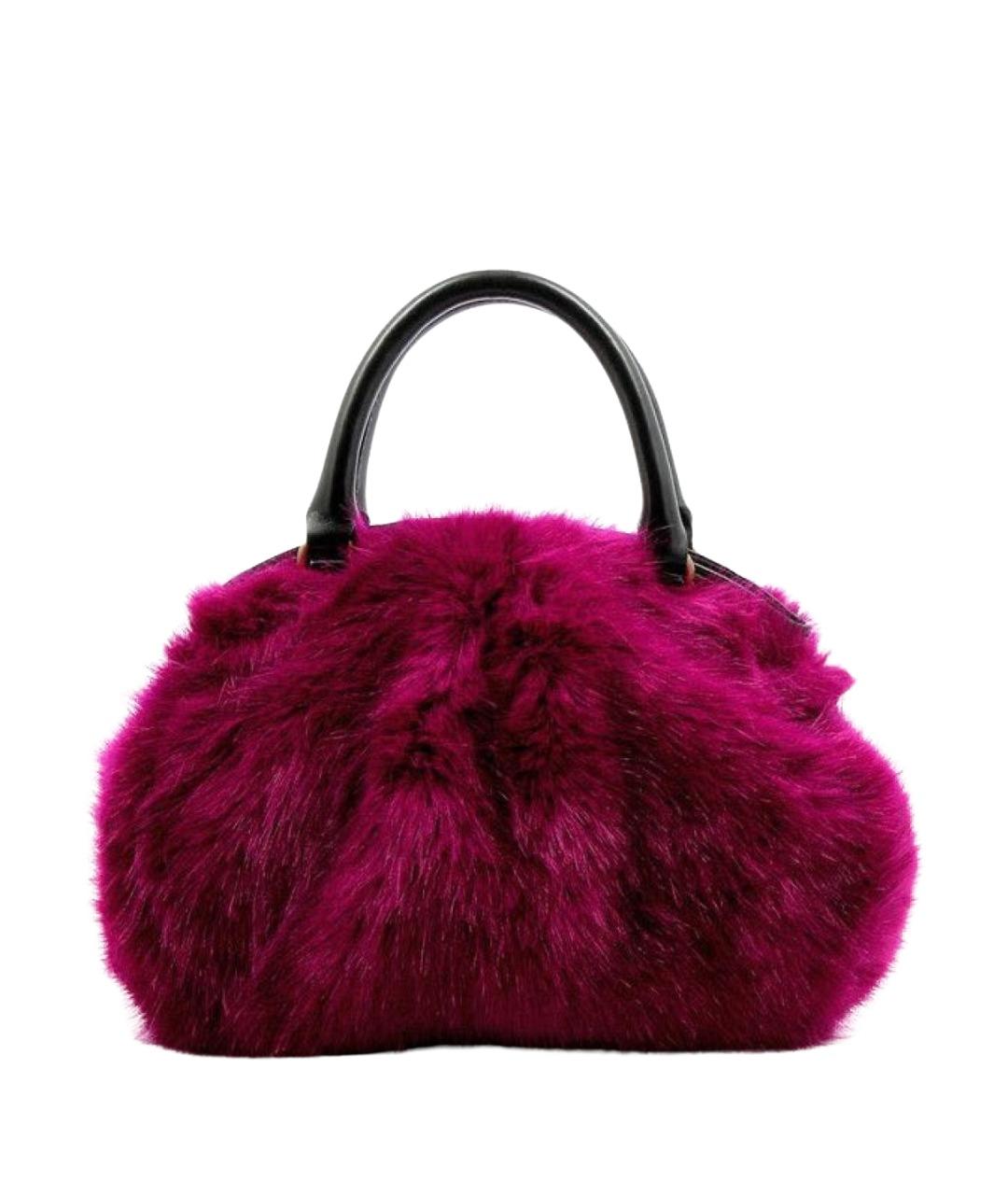DRIES VAN NOTEN Розовая меховая сумка через плечо, фото 1