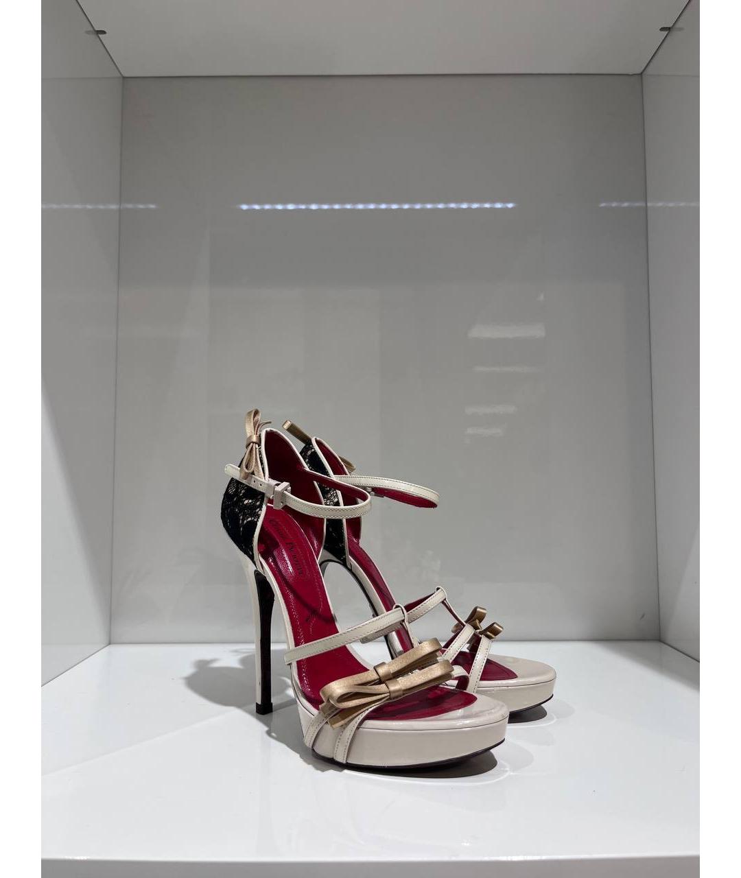 CESARE PACIOTTI Бежевые кожаные босоножки, фото 4