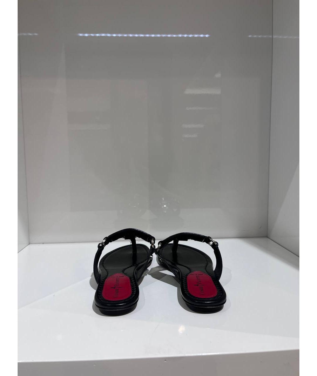 CESARE PACIOTTI Черные кожаные шлепанцы, фото 3