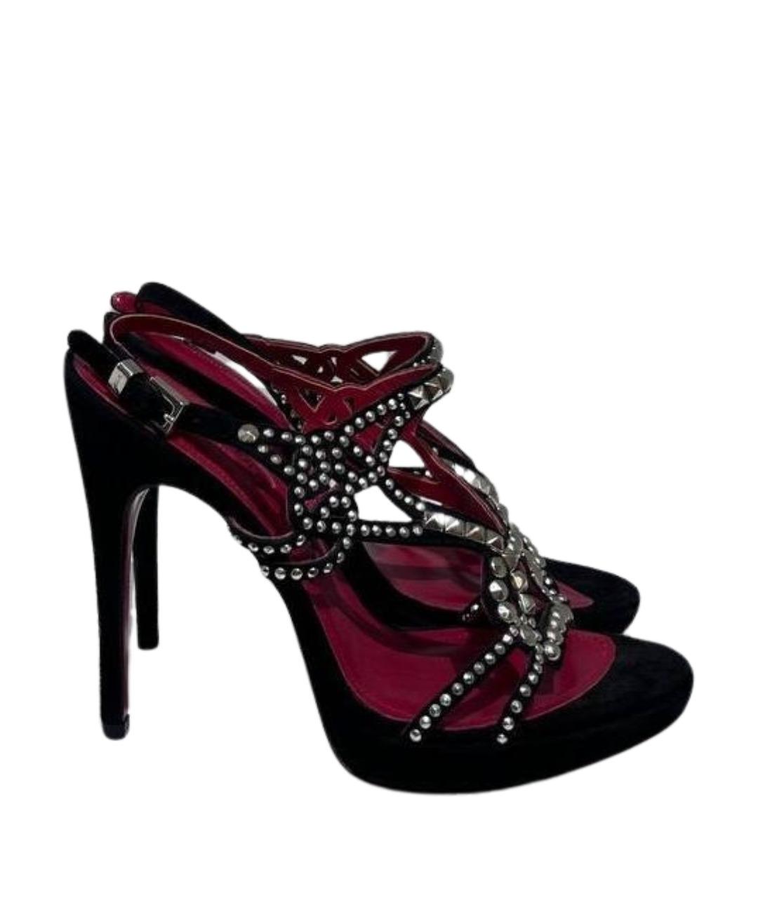 CESARE PACIOTTI Черные замшевые босоножки, фото 1