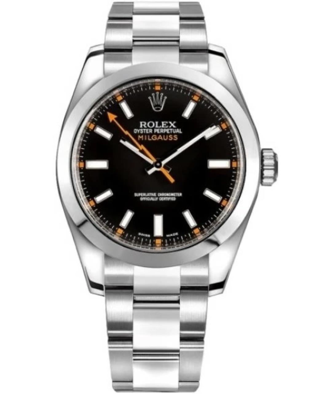 ROLEX Черные металлические часы, фото 1