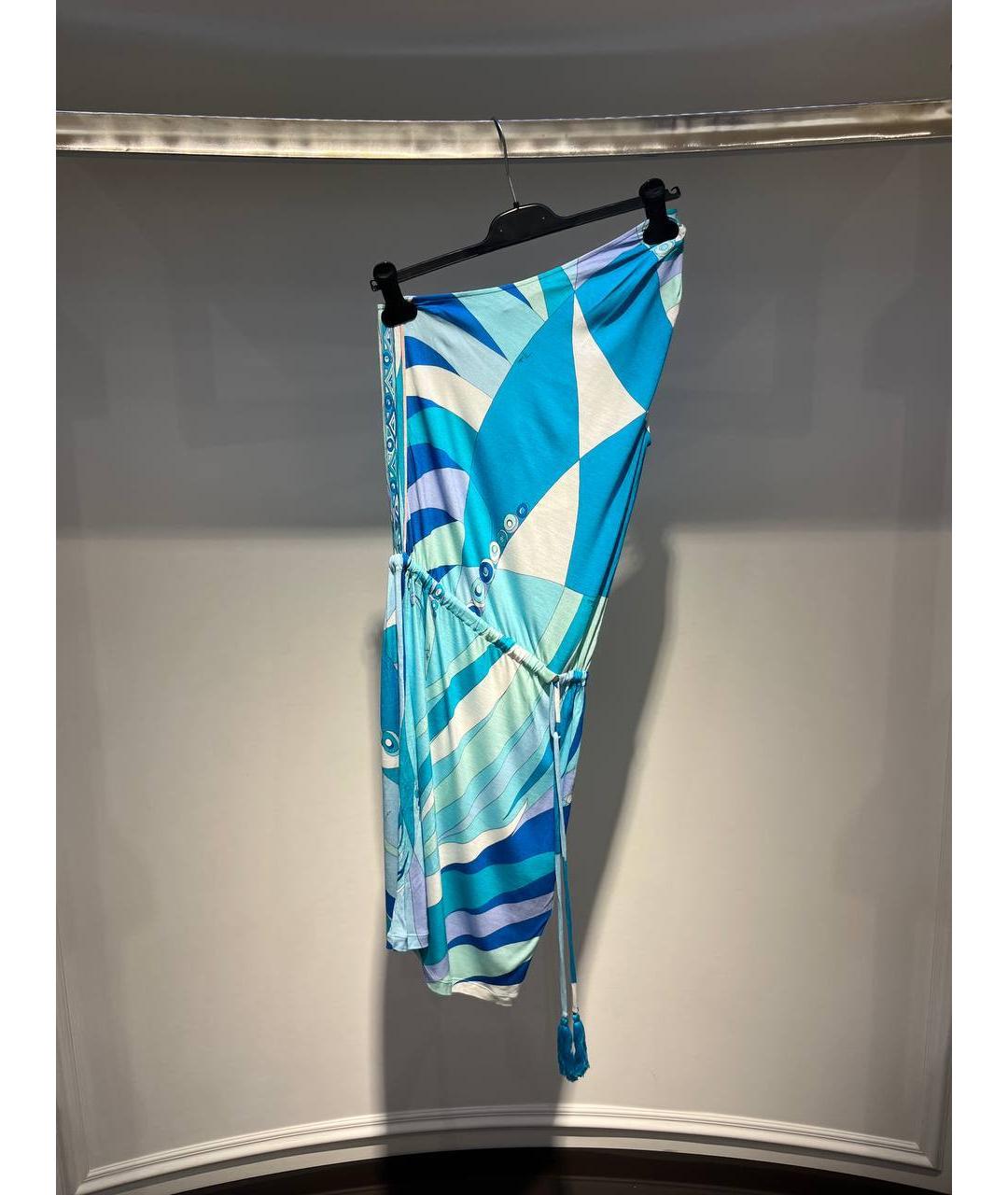 EMILIO PUCCI Голубое хлопковое платье, фото 4